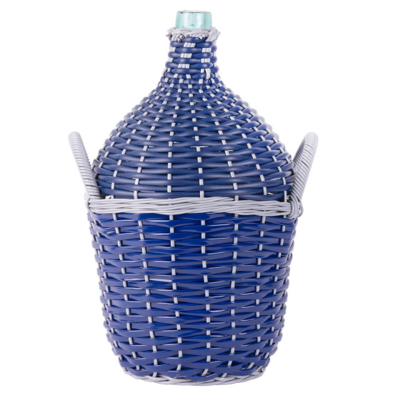Demijohn саdа Wilo 15 lit, Бутыль для вина в корзине классический, стекло/пластик, цвета MIX