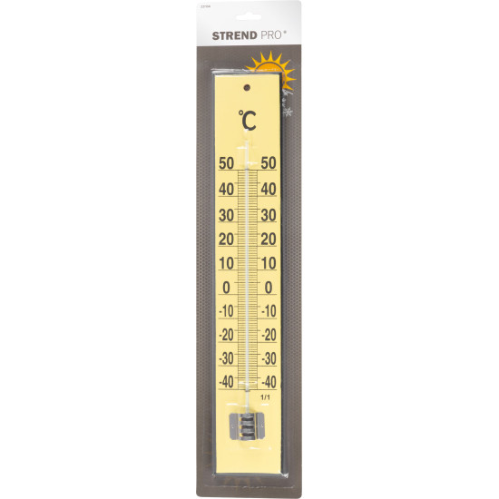 Wooden thermometer TMM-018 Yellow Flatter, 450x80x20 mm