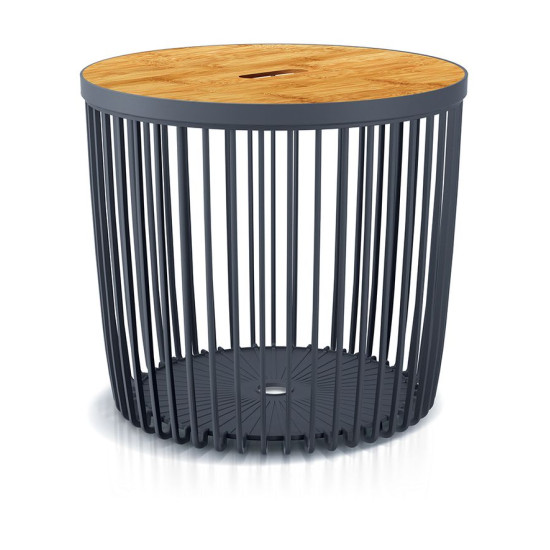 Clubo table with lid 450x410 mm, 2in1, universal basket, bamboo lid, 50 lit., anthracite Clubo table with lid 450x410 mm, 2in1, universal basket, bamboo lid, 50 lit., anthracite
