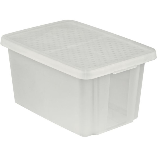 Box Curver® ESSENTIALS 45L, with lid, transparent, 57x40x30 cm