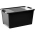 Kaste KIS Bi-Box L, 40L, melna, 35x55x28 cm, ar vāku
