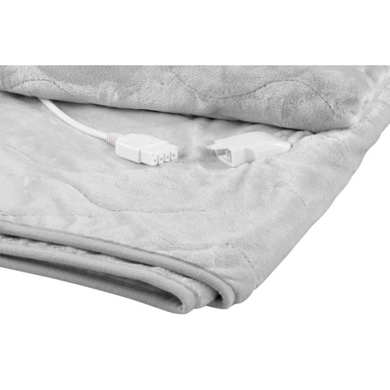 Одеяло MagicHome, с подогревом, фланель, серый, 180х130 см