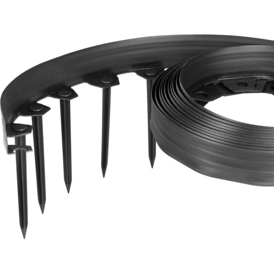 Ограждение Strend Pro Garden, газон, резинка, чёрный, L-10 м, 6 см