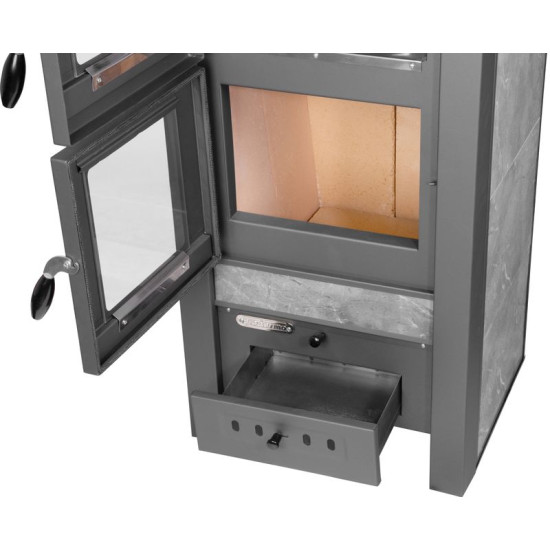 Krāsns Pro TAURUS Keramika, pelēka, 12 kW, 120 mm, ar cepeškrāsni Krāsns Pro TAURUS Keramika, pelēka, 12 kW, 120 mm, ar cepeškrāsni