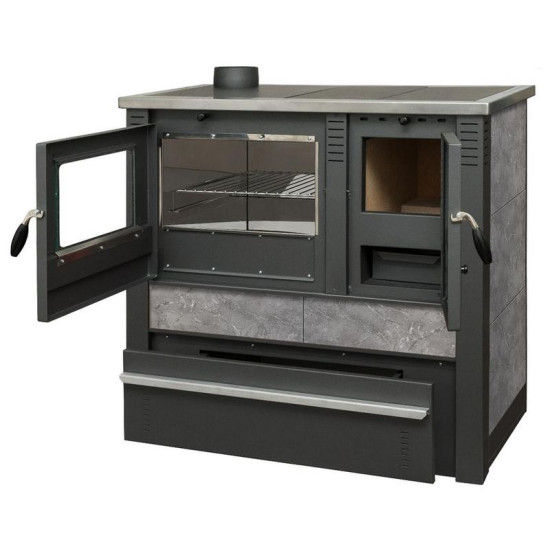 Плита раnoniа, серый, выход дымохода слева