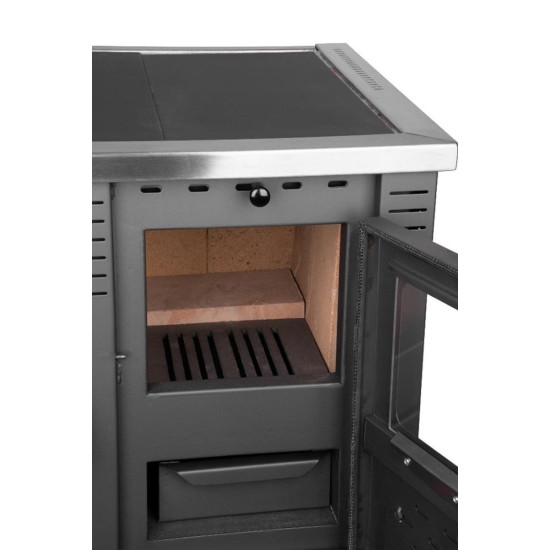 Плита раnoniа, серый, выход дымохода слева