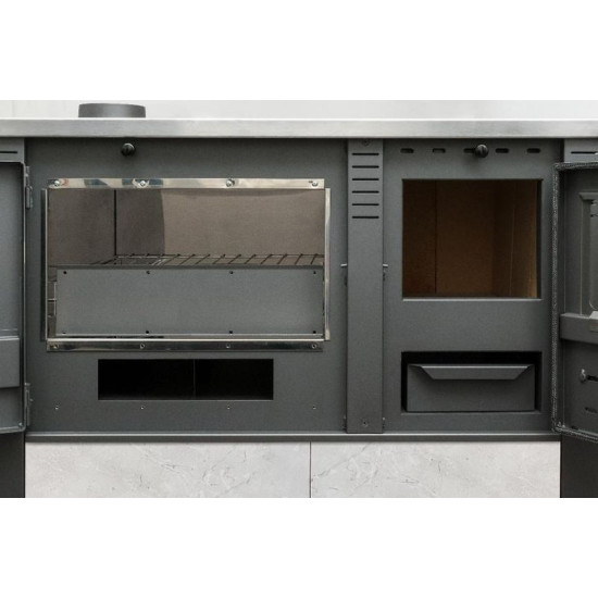 Плита раnoniа, серый, выход дымохода слева