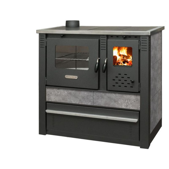 Плита раnoniа, серый, выход дымохода слева