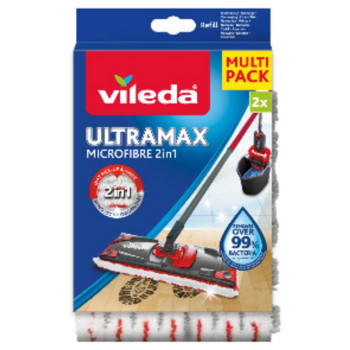 Насадки швабры Vileda Ultramax Microfibre 2в1, замена 2 шт.