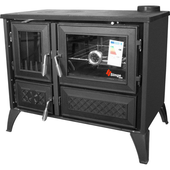 Печь 801 STELA, черная, выход справа