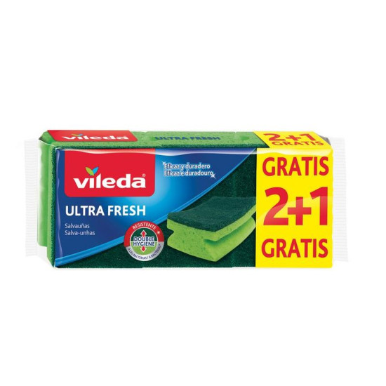 Sponge Vileda Ultra Fresh, dish sponge, 2+1 pcs