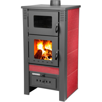 Plīts Pro TAURUS Keramika, sarkana, 12 kW, 120 mm, ar cepeškrāsni cepšanai