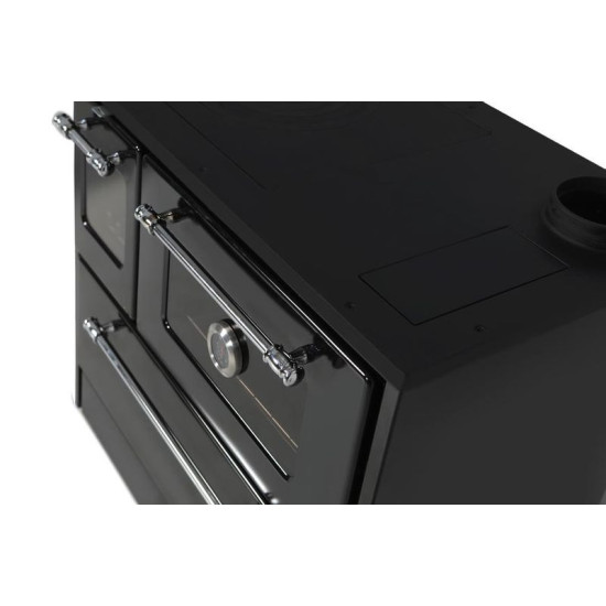 Plīts 701-G OMEGA Kuzine, ar stiklu, melns, labais izvads Plīts 701-G OMEGA Kuzine, ar stiklu, melns, labais izvads