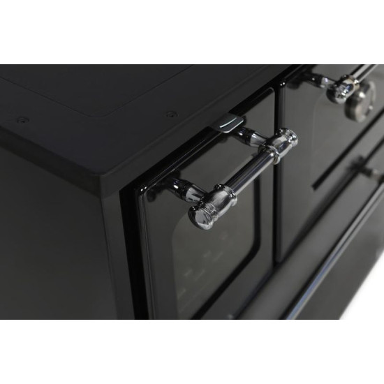 Plīts 701-G OMEGA Kuzine, ar stiklu, melns, labais izvads Plīts 701-G OMEGA Kuzine, ar stiklu, melns, labais izvads