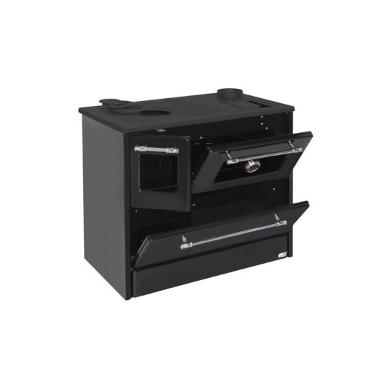 Plīts 701-G OMEGA Kuzine, ar stiklu, melns, labais izvads Plīts 701-G OMEGA Kuzine, ar stiklu, melns, labais izvads