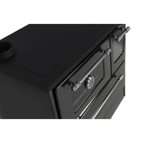 Plīts 701-G OMEGA Kuzine, ar stiklu, melns, kreisais izvads Plīts 701-G OMEGA Kuzine, ar stiklu, melns, kreisais izvads