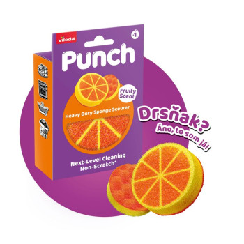Vileda Punch sūklis, oranžs Vileda Punch sūklis, oranžs