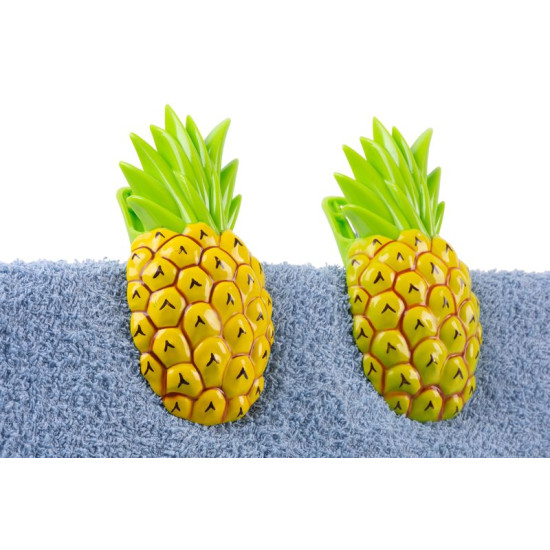 Pludmales dvieļu knaibles, 12x7x5cm, 2gb, ananāsi