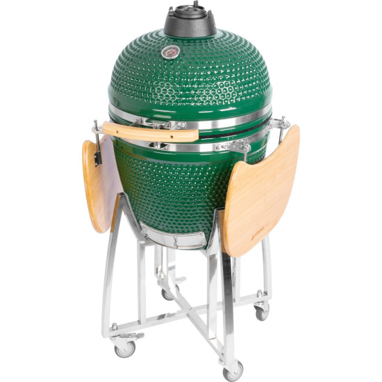 Grils Strend Pro Kamado Egg 21", diametrs 46,7 cm, grila augstums 91 cm, zaļš, 130x73x122 cm