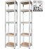 Plauktu plaukti, metāls, MDF, 5 plaukti, 1800x400x400 mm, iepakojums. 2gab