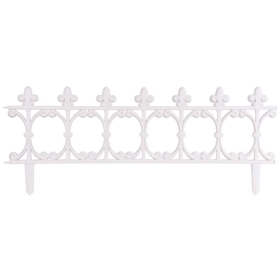 Забор Gardens F755, 87x34 см, пластик, белый, в упаковке 4 шт.