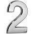 Цифра для номера дома MаgiсHome «2»,  самоклеящаяся, серебристый, 70x100 мм, ABS