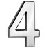 Цифра для номера дома MаgiсHome «4»,  самоклеящаяся, серебристый, 70x100 мм, ABS