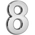 Цифра для номера дома MаgiсHome «8»,  самоклеящаяся, серебристый, 70x100 мм, ABS