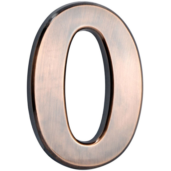 Цифра для номера дома MаgiсHome «0»,  самоклеящаяся, бронза, 70x100 мм, аBS