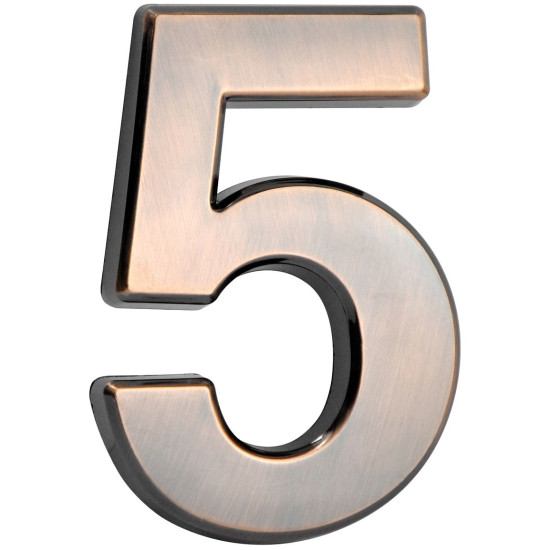 MagicHome house number ´5´, with adhesive tape, bronze, 70x100 mm, ABS