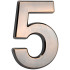 MagicHome house number ´5´, with adhesive tape, bronze, 70x100 mm, ABS