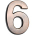 MagicHome house number ´6´, with adhesive tape, bronze, 70x100 mm, ABS