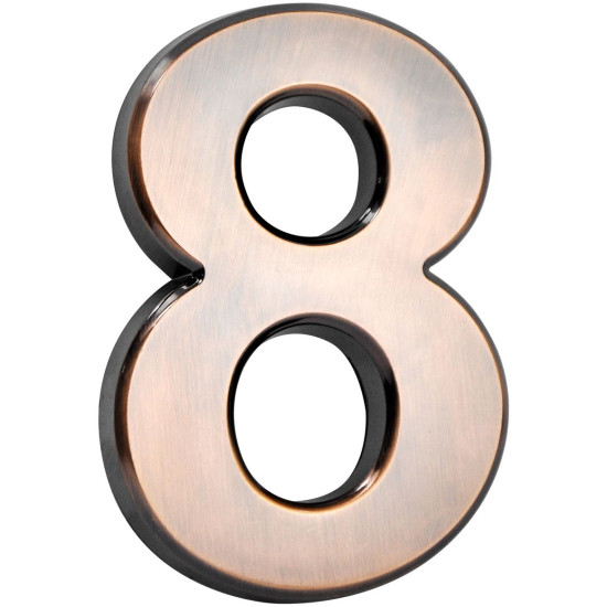 MagicHome house number ´8´, with adhesive tape, bronze, 70x100 mm, ABS