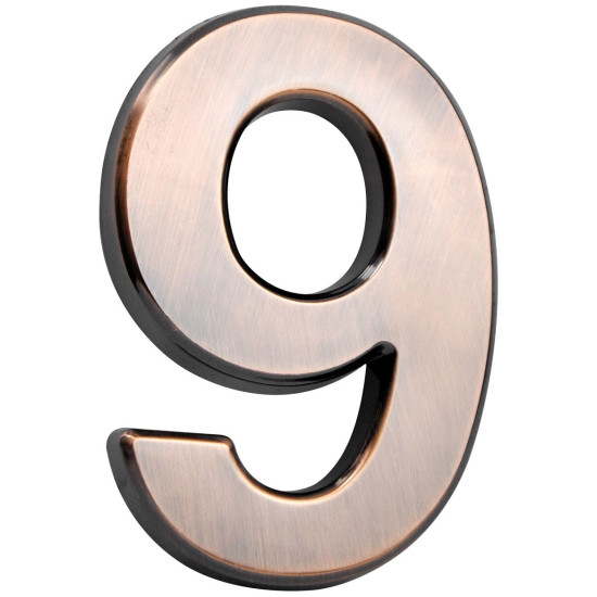 MagicHome house number ´9´, with adhesive tape, bronze, 70x100 mm, ABS