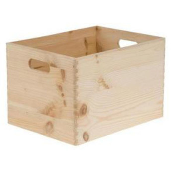 Wooden box with handle 40x30x14 cm