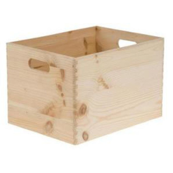 Wooden box with handle 40x30x14 cm