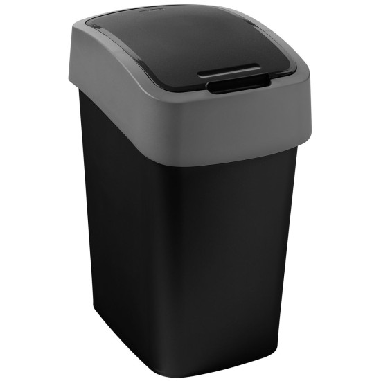 Мусорник Curver® PACIFIC FLIP BIN 25L, черный/серый