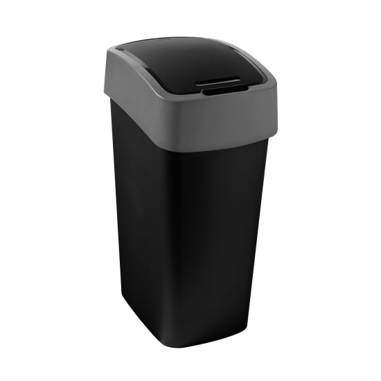 Мусорник Curver® PACIFIC FLIP BIN 45L, черный/серый