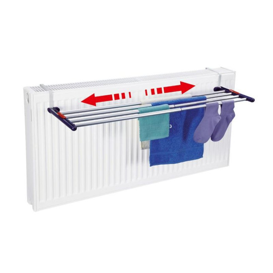 <p>Practical universal telescopic hanging clothes dryer, for hanging on the heating, window, door, etc., adjustable width from 55 to 105 cm, 4.2 m of drying surface, 2-year warranty.</p>