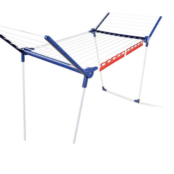 <p>Sturdy tumble dryer with hinged sides, ideal for indoor and outdoor use, 18 m of drying surface = up to 2 washing machines, height of folding sides 105 cm, possibility of hanging long pieces of clothing, including 2 easyclips for drying small laundry, 5-year warranty.</p>