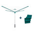 <p>Outdoor swivel dryer with easy opening and closing. Weather-resistant, stainless, aluminum - a patented system of pulling the cords into the sidewalls, the cords are protected from rain and dirt. It includes a mechanism for ideal cord release - two holes for straps on each arm - easier thanks to the Easy-Lift system (push-button system) - easier closing without the need to bend. Up to 5 washing machines. The package includes a plastic holder / case designed for concreting. A cover for the garden dr