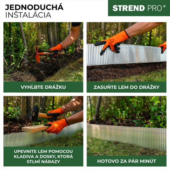 Edge Strend Pro Garden, 150 mm, L-6 m, zāliens, metāls