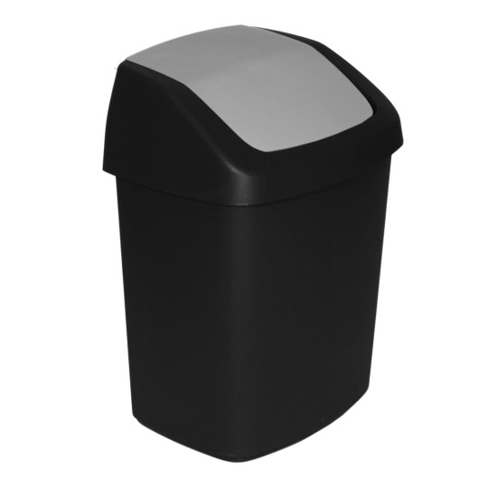 Мусорник Curver® SWING BIN, 15л, 24,8x30,6x41,8 см, черный/серый