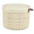 <p>The jute round basket with lid is a small 2-liter basket inspired by handmade textiles. Made of 100% recycled plastic, the small box is perfect for use in the office, bathroom or kitchen, just like the rest of the Jute edition.</p>