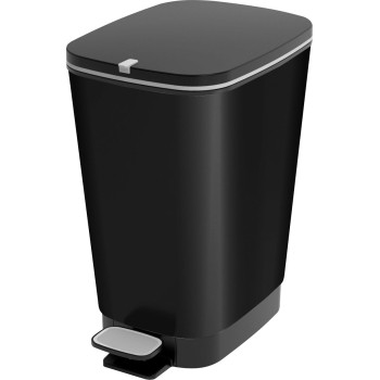 Trash bin KIS Chic Bin M, 35L, matt black, 40.5x26.5x45 cm, for waste, with pedal