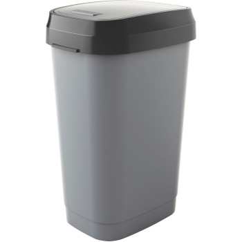 Trash binKIS Dual Swing L, 50L, grey, 42x30,5x60 cm