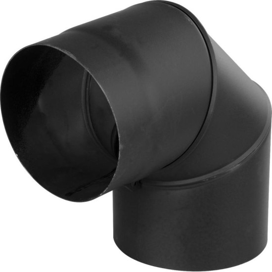 Smoke pipe elbow HS 090/200/2,0 mm, chimney elbow for connecting flue pipes