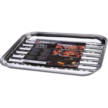 MagicHome bļoda, grilēšanai, taisnstūrveida, perforēta, 243x343x240 mm, nerūsējošā tērauda paplāte