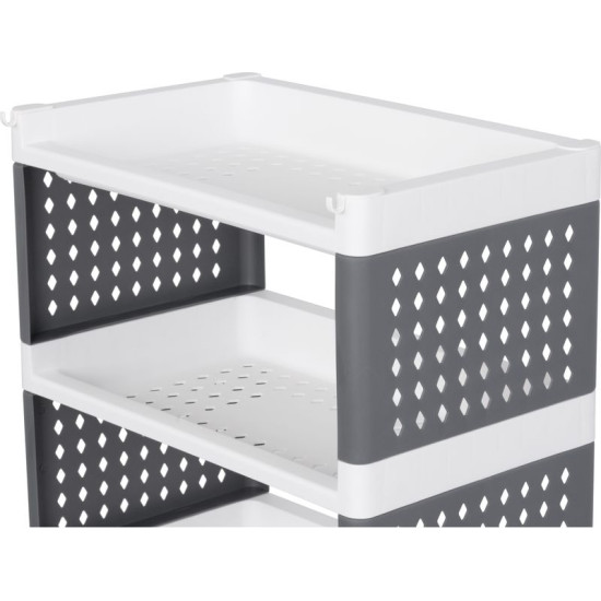 MagicHome Rolly shelf, plastic, 4 shelves, 49x29x75.5 cm, on wheels