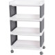 MagicHome Rolly shelf, plastic, 4 shelves, 49x29x75.5 cm, on wheels